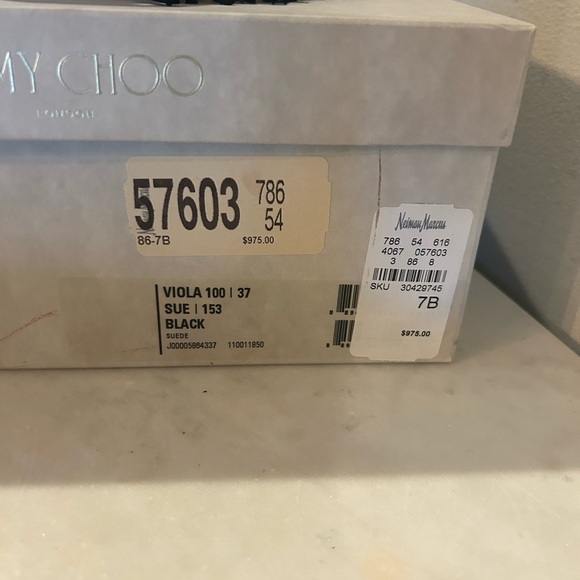 Rare Jimmy Choo Viola 100 Black Suede Fringe Heels| sz 37 | 7us - Picture 9 of 9